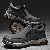 baratos Sapatos Casuais Slip-On-mocassins masculinos de couro sintético marrom escuro com sola antiderrapante resistente, calçados confortáveis para caminhadas ao ar livre, uso casual e em viagens