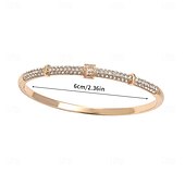 cheap Bracelets-Cubic Zirconia Geometrical Drop Fashion Personalized Simple Trendy Chrome Bracelet Jewelry Silver / Golden For Wedding Party Engagement Prom