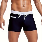 ieftine Costume de baie și pantaloni scurți de plajă-Bărbați Pantaloni Scurți de Înot Boxeri înot Costume de baie pentru costume de baie Mată Buzunar cu Fermoar Elastic Respirabil Pantaloni Surfing Bikini Scufundare Vară