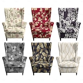 abordables Funda para silla con respaldo-floral, rayado &amp;Fundas para sillones orejeros con estampado geométrico, fundas elásticas de poliéster para sillones, protectores decorativos para muebles