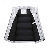 economico Gilet Puffer da Uomo-Per uomo Gilet imbottito Gilet Vacanza Quotidiano Data Moda Casual Autunno Inverno Tasca Poliestere Caldo Confortevole Tinta unica Cerniera Collo alla coreana Vestibilità regolare Nero Bianco Caffè