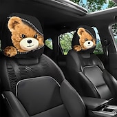 voordelige Voertuigservice-2 stuks schattige dieren auto hoofdsteun hoes - dubbelzijdig bedrukt ontwerp, elastische niet-gevulde pasvorm autostoel beschermers, krasbestendige hoofdsteun decoratie voor auto&#039;s, vrachtwagens,