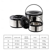 economico Set da Cucina-Contenitore termico per alimenti in acciaio inossidabile da 3 pezzi, contenitore termico portatile a prova di perdite per zuppa da viaggio, campeggio all&#039;aperto, bianco