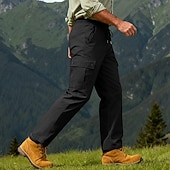 abordables Pantalons Cargo-Homme Pantalons Cargo Pantalons Multi-poches Taille élastique avec cordon de serrage Uni Portable Extérieur Quotidien Camping &amp; Randonnée Mode Classique Noir Vert Véronèse