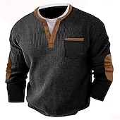 Herren Waffel-T-Shirt Waffel-Henley-Hemd Langarm Henley Herbst Frühling & Herbst Einfarbig Mode Basic Henley Falscher Zweiteiler Urlaub Heim Büro Schwarz Grau Marineblau Top T-Shirt für Herren preiswerte Lässiges Henley-T-Shirt-Herren Waffel-T-Shirt Waffel-Henley-Hemd Langarm Henley Herbst Frühling & Herbst Einfarbig Mode Basic Henley Falscher Zweiteiler Urlaub Heim Büro Schwarz Grau Marineblau Top T-Shirt für Herren