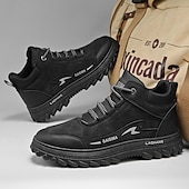 baratos Botas de caminhada-calçados esportivos pretos para caminhada masculinos – tênis duráveis para atividades ao ar livre, para corrida em trilha, caminhada e conforto diário