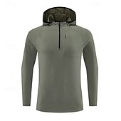 billiga Löpar-T-shirts och linnen-Herr Solid färg T-shirt för jogging Gymtröja Sport topp Höst vinter Huva Långärmad Fritids- Mjuk Andningsfunktion Gym Camping Löpning Träna Yoga Svart Vit Röd Sportkläder Sportkläder