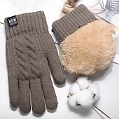 baratos Luvas-Mulheres 1 par Luvas de Inverno / luvas de malha / Luvas sem dedos Básico / Ao ar livre Luvas - Cor Sólida Dedo Total