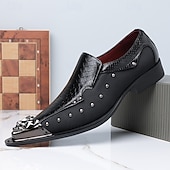 baratos Mocassins-Homens Clássico Casual Diário Pele PU Confortável Respirável Sem Atacadores Preto Branco Vermelho Verão Primavera Outono