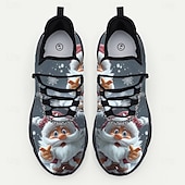 baratos Sapatos de Natal Masculinos-Tênis masculino com estampa de elfo de Natal – design divertido com espírito festivo, ideal para uso casual e festas de fim de ano