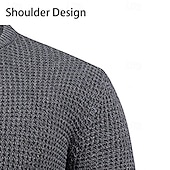 preiswerte Herrenpullover-Herren Pullover Strickpullover Gerippt Stricken Normale Oberteile Gestrickt Einfach Rundhalsausschnitt Mode Basic Urlaub Alltagskleidung Bekleidung Herbst Winter Schwarz Marineblau M L XL