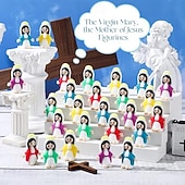  50/100 kleine Marienfiguren als Ostergeschenk, Mini-Marienfiguren in großen Mengen, winzige Statuen zum Befüllen von Ostereiern, mehrfarbige kleine Marienfiguren, Miniaturfiguren zum Verstecken