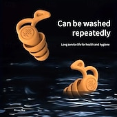 olcso Személyes ápolás és egészség-Újrahasználható szilikon füldugók Zajcsökkentő alváshoz füldugók Kényelmes, puha hallásvédelem horkoláshoz, úszáshoz és csendes éjszakai pihenéshez