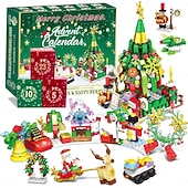 Χαμηλού Κόστους Ημερολόγιο έλευσης-Χριστουγεννιάτικο ημερολόγιο Advent με τουβλάκια για παιδιά, δώρο αντίστροφης μέτρησης για τα Χριστούγεννα, σετ παιχνιδιών κατασκευής χριστουγεννιάτικου δέντρου 2025 με ζεστά φώτα, εορταστικό