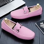 ieftine Loafers casual-Bărbați Mocasini &amp; Balerini Retro Mărime Plus Size Plimbare Casual Zilnic PU piele Comfortabil Cizme înalte Loafer Galben Roz Mov Deschis