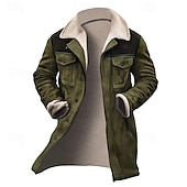 Pánské Zimní bunda Fleecová bunda Neformální bunda Dovolená Denní Zahřívací Kapsy Fleece Podzim Zima Barevné bloky Módní Šik ven Klopa Dlouhé Hnědá Armádní zelená Tmavomodrá Šedá Saka levne Faux semišové bundy-Pánské Zimní bunda Fleecová bunda Neformální bunda Dovolená Denní Zahřívací Kapsy Fleece Podzim Zima Barevné bloky Módní Šik ven Klopa Dlouhé Hnědá Armádní zelená Tmavomodrá Šedá Saka