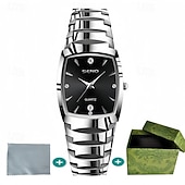 رخيصةأون ساعات كوارتز-ساعة جديدة للرجال مع حزام من الفولاذ المقاوم للصدأ عرض ليلة مع كريستالات مقاومة للخدش وقرص مقاوم للتآكل مفضلة لهدايا العيد وعيد الميلاد