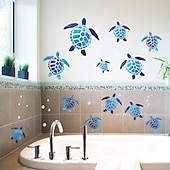 baratos Adesivos de Parede-Adesivo de parede de bolha de tartaruga, design subaquático de tartaruga marinha e bolhas, decalque de parede removível, decoração criativa para sala de estar, sofá, fundo, arte decorativa para quarto