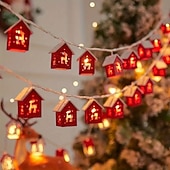 halpa LED-hehkulamput-Puukoti keijukaisvalosarja 1,5m 10LED paristokäyttöinen gaalarit uuttuun häihin juhliin lomapuutarhaan parvekkeelle ikkunakoristeet