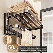 cheap Towel Bars-Bath Towel Rack Wall-Mounted No-Drill Shower Curtain Hook Assembly Bathroom Shower Room Vanity Rack