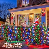economico Strisce LED-Set di luci a rete collegabili 3 in 1 per interni ed esterni, luci decorative per Natale, Capodanno, matrimonio, atmosfera festiva, telecomando a 13 tasti, tensione di sicurezza 31 V, 1,5 * 1,5 m - 96
