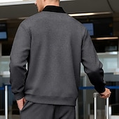 baratos Jaquetas Casuais-Homens jaqueta leve Jaqueta casual Férias Diário Respirável Bolsos Primavera Outono Bloco de cor Moda Clássico Colarinho Chinês Padrão Preto Amarelo Vermelho Azul Marinha Azul Royal Casaco