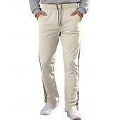 abordables Pierna Recta-Hombre Pantalones de Deporte Pantalones Pantalones deportivos de pierna recta Correa Bolsillo Cintura elástica Bloque de color A Rayas Comodidad Diario Deporte Moda Casual Vino Verde Ejército