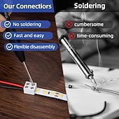 זול אביזרי לד-חבילה של 10 מחברי לד, 2 פינים, 8 מ"מ, 10 מ"מ, מחבר תאורת לד ללא הלחמה, מחברי תאורת רצועת לד לבנים עם מברג, מחברים מאריכים לרצועה עבור רצועת לד בצבע יחיד, 5 וולט, 12 וולט, 24 וולט