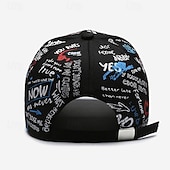 tanie Czapka baseballowa męska-Męskie Czapka z daszkiem Kapelusz Czapka Truckera Biały Niebieski Poliester Korygujący Moda Dzienne zużycie Graffiti hip-hopowe Oddychający