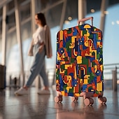 baratos Desgaste em casa e chinelos em casa-Capa protetora elástica para mala de viagem com estampa artística.
