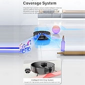 levne Domácí spotřebiče-Kombinovaný robotický vysavač na podlahy s lidarovou navigací, ovládání pomocí aplikace, inteligentní mapování, zóny bez zametání a nastavení skrytých stěn, automatické nabíjení, baterie s dlouhou