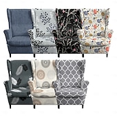 voordelige Hoes voor wingback-stoel-stretch hoes voor een fauteuil, polyester hoes met bloemen-/streep-/geometrische print voor een fauteuil, afneembare decoratieve meubelbeschermer