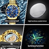 Χαμηλού Κόστους Μηχανικά Ρολόγια-Το Νέο Ρολόι Επιχειρηματικού Στυλ Olevs Με Λαμπερό Συνεχές Ημερολόγιο Αυτόματο Μηχανικό Ρολόι Μόδα Και Καθημερινό Αδιάβροχο Φάντασμα Ανδρικό Σπορ Ρολόι