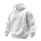 olcso férfi alapvető pulóverek-Férfi Kapucnis felsőrész Pulóver kapucnis pulóver Sárgabarack Fekete Fehér Sárga Arcpír rózsaszín Kapucni Sima Kenguru zseb Sport &amp; Szabadtéri Hétköznapi Napi Utcai sikk Menő Sportruházat Minden