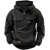 billiga 3d hoodies för män-Herr Huvtröja Huvtröja med dragkedja i Quarter Svart Rodnande Rosa Vin Blå Grön Huva Landsflagga Snörning Ficka Sport &amp; Utomhus Dagligen Helgdag Streetwear Grundläggande Ledigt Vår Höst Kläder Pull
