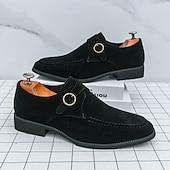 Χαμηλού Κόστους Παπούτσια Μοναχού-Ανδρικά μωβ σουέτ παπούτσια monk με μεταλλική αγκράφα, vintage βρετανικά παπούτσια για επίσημες εκδηλώσεις, πάρτι και λάτρεις της μόδας