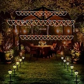 economico Strisce LED-Luci a stringa a LED solari per esterni, 4 m, 138 LED, impermeabili, alimentate tramite USB o batteria, per Natale, matrimonio, festa, giardino, balcone, recinzione, portico, cortile, decorazione luci