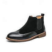 preiswerte Chelsea -Stiefel-Braune Chelsea-Boots aus Kunstleder für Herren – stilvoll und elegant, perfekt für Business Casual, formelle Anlässe und den Alltag.