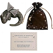 preiswerte Statuen-Adoptionsset für einen emotionalen Unterstützungsdrachen, handgefertigte Mini-Taschenfigur eines emotionalen Unterstützungsdrachens, niedliche, beruhigende Drachenskulptur zur Linderung von