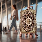baratos Desgaste em casa e chinelos em casa-Capa protetora elástica para mala de viagem com estampa artística.