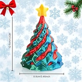 baratos Figuras Colecionáveis-Decorações de árvore de Natal em espiral impressas em 3D - versáteis e giratórias, adequadas para decoração de mesa em casa e no escritório, presente ideal para vários festivais, incluindo Natal e Ano