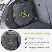 رخيصةأون منظمو السيارات-حقيبة تنظيم كابلات كهربائية - حقيبة تخزين محمولة لأسلاك توصيل الكابلات &amp;خراطيم مصنوعة من مادة البوليستر المتينة مثالية لإدارة كابلات شواحن المركبات الكهربائية