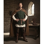 baratos Botas para Homem-Botas masculinas estilo pirata medieval de couro sintético marrom – botas dobráveis de cano alto para cosplay, feiras renascentistas e eventos temáticos