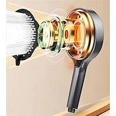 billiga Badrumsprylar-Stor panel 7 lägen handhållet duschmunstycke högtryck vattenbesparande spraymunstycken stort flöde massage badrumsduschmunstycke för hemmabruk badrumsduschtillbehör