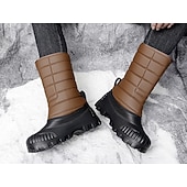 abordables Botas de invierno y nieve-Botas de nieve impermeables marrones para hombre: aislantes y duraderas, perfectas para deportes de invierno, raquetas de nieve y aventuras al aire libre.