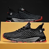 ieftine Adidași casual-Adidași sport albaștri pentru bărbați, din plasă, cu partea superioară respirabilă din tricot și talpă absorbantă de șocuri, pantofi sport ușori pentru sală, antrenament și purtare zilnică