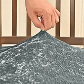 tanie Pokrowiec na krzesło do jadalni-Pokrowce na siedzenia do jadalni, rozciągliwy aksamit, złota tkanina w diamenty, podwójnie elastyczny pokrowiec na stołek z klamrą i językiem, antypoślizgowy pokrowiec na krzesło, dekoracja do hotelu