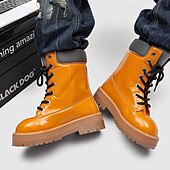 economico Stivali da lavoro-stivali da lavoro impermeabili arancioni da uomo: design robusto con supporto alto per la caviglia, ideali per lavori all'aperto e uso intensivo