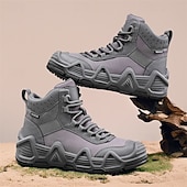 baratos Botas de caminhada-calçados esportivos masculinos bege de cano alto - botas táticas de caminhada duráveis para aventuras ao ar livre