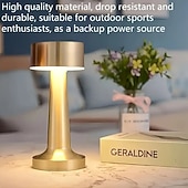 tanie Lampy stołowe-Nowoczesna, minimalistyczna metalowa lampa stołowa do biura, z funkcją oświetlenia, sterowana dotykowo, z możliwością ładowania, z 3-stopniową regulacją jasności, do biura, sypialni, gabinetu, na